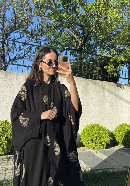 Siyah İşlemeli Tunik Elbise