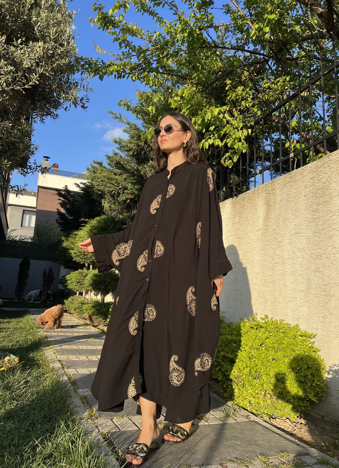 Siyah İşlemeli Tunik Elbise
