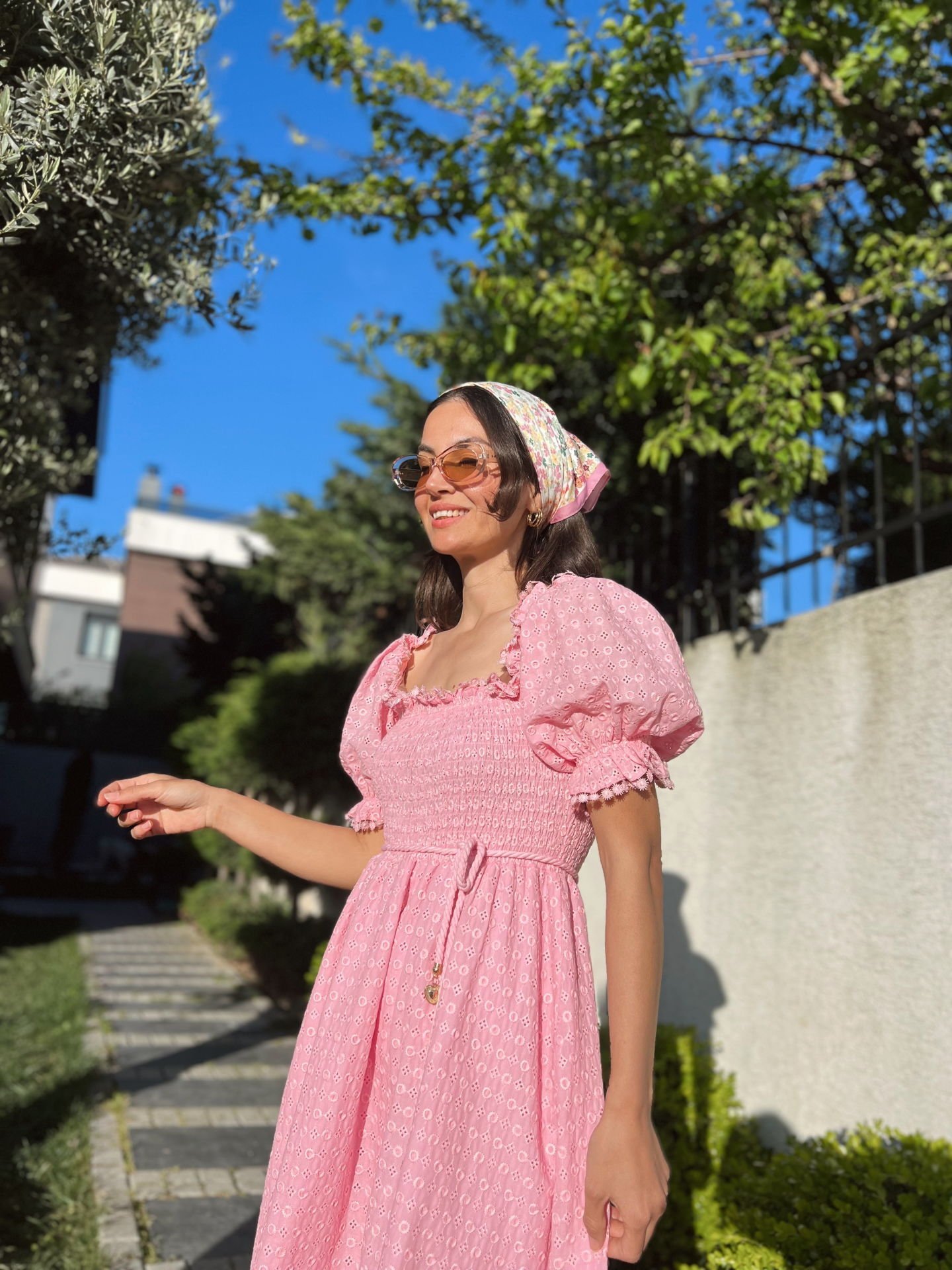 Gipeli Fisto Elbise-Pembe