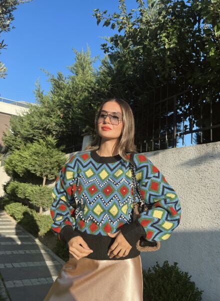 İNCİLİ BAKLAVA DESEN TRİKO