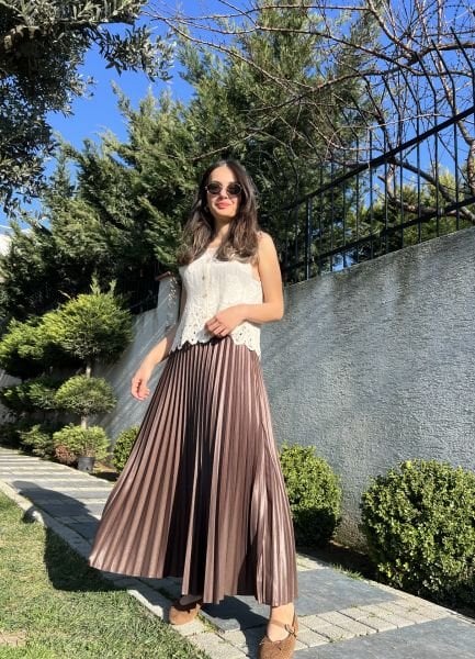 Kahve Pilili Etek