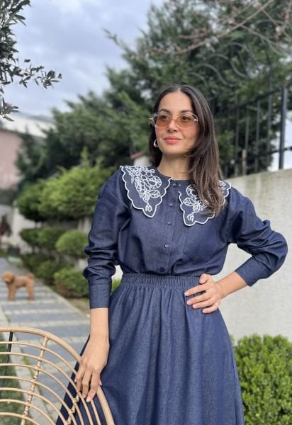 Etekli Denim Takım