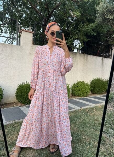 Küçük Pembe Desen Elbise