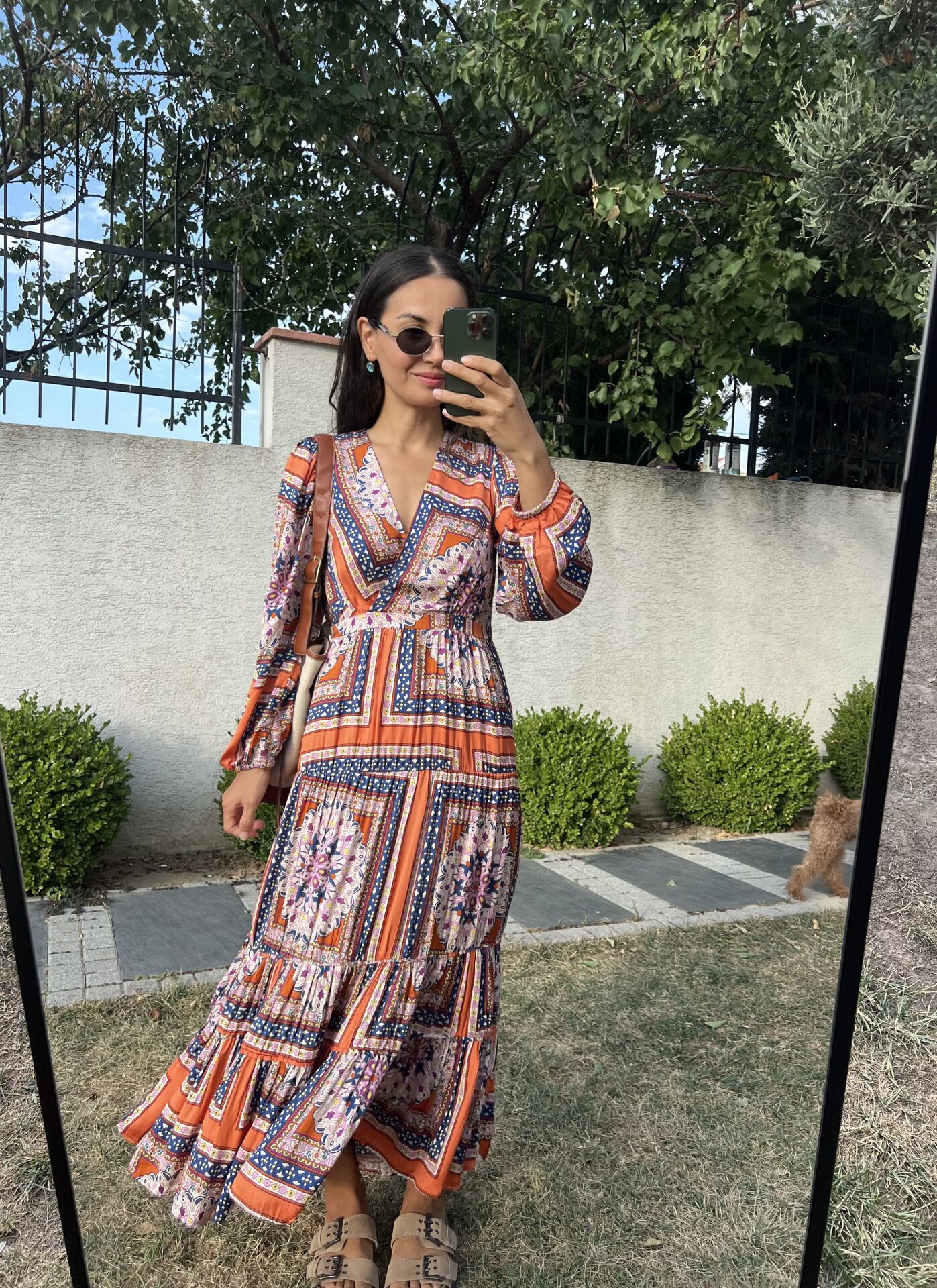 Orj.Marka Patchwork Desen Elbise