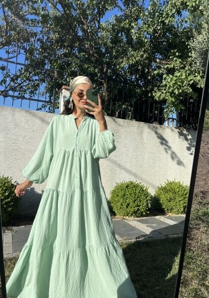 Su Yeşil Katleya Model Elbise
