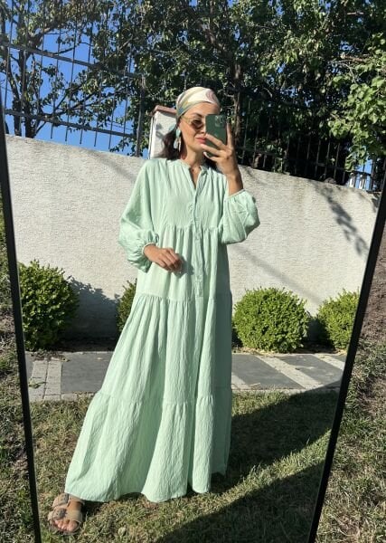 Su Yeşil Katleya Model Elbise
