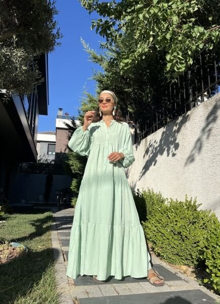 Su Yeşil Katleya Model Elbise