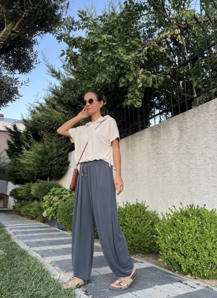 Orj.Marka Modal Kumaş Şalvar- Antrasit