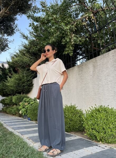 Orj.Marka Modal Kumaş Şalvar- Antrasit