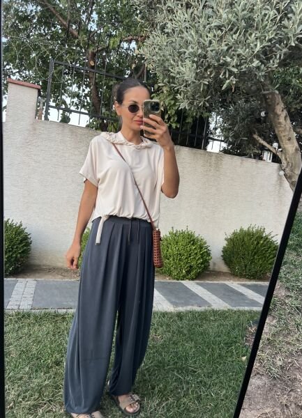 Orj.Marka Modal Kumaş Şalvar- Antrasit